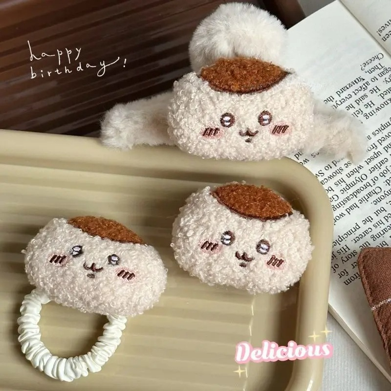 Tie Clip Set - 1/2Pcs Kawaii Kurimanju Plush Hair Accessories