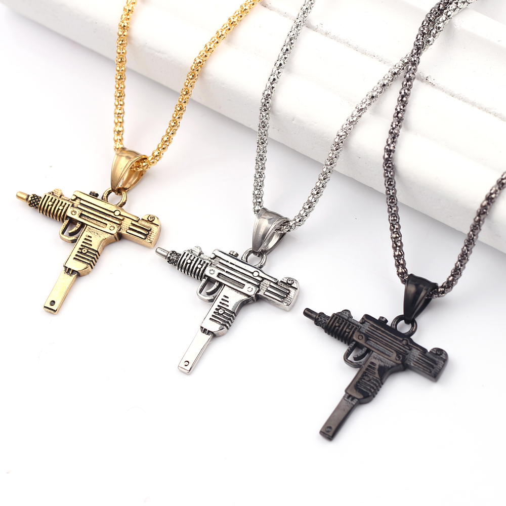 Punk Uzi Pistol Machine Gun Ne - đánh giá và giá Men Accessories Jewelry