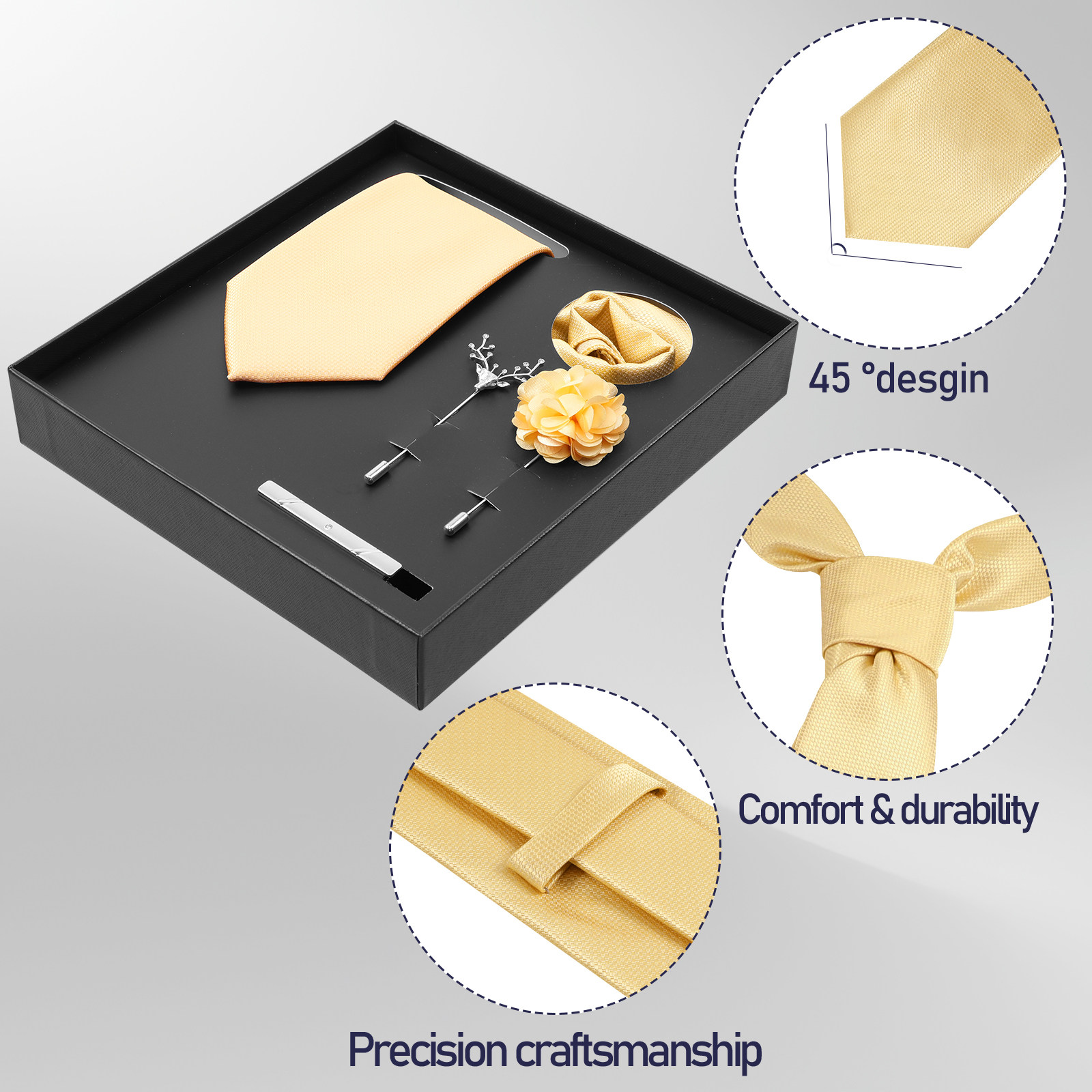5 pcs Men'S Tie Set Necktie Po - đánh giá và giá Tie Clip Set
