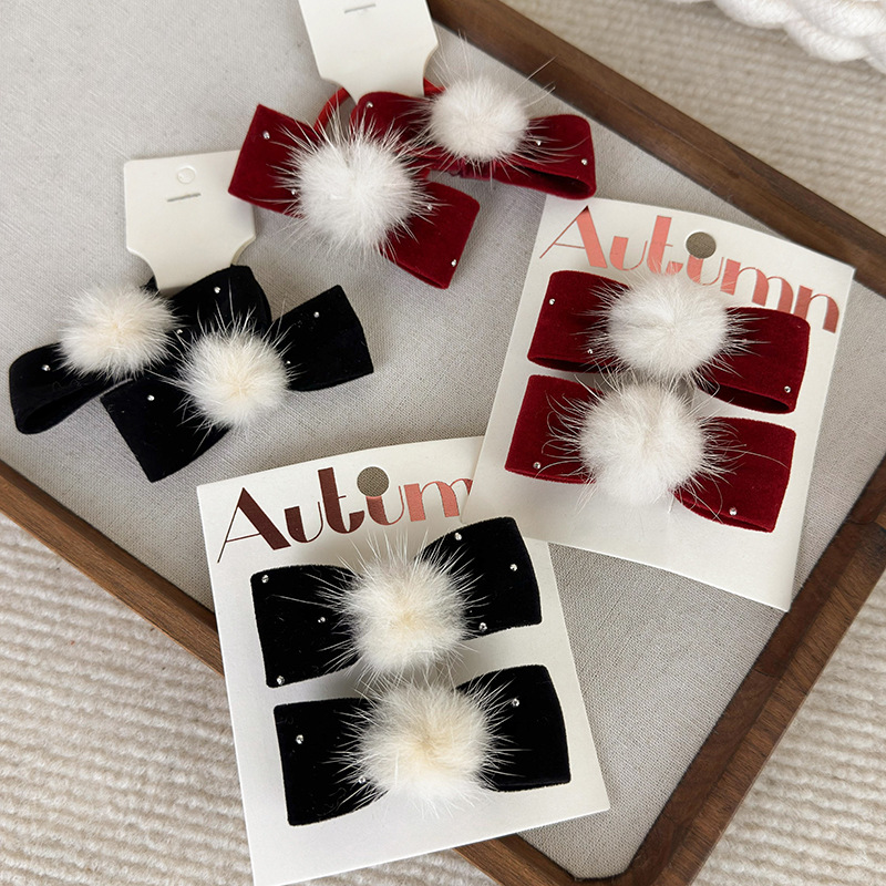 Winter Velvet Head Rope Hairpi - đánh giá và giá Tie Clip Set