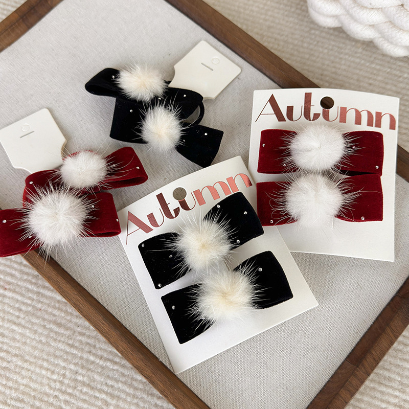 Winter Velvet Head Rope Hairpi - đánh giá và giá Tie Clip Set