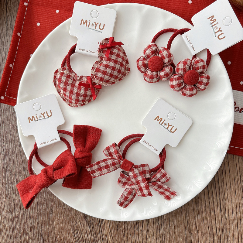 New Red Plaid Bow Bangs Hair C - đánh giá và giá Tie Clip Set
