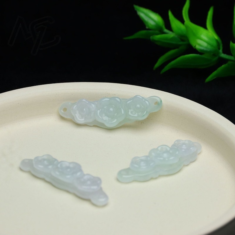 1pc Natural Jadeite Emerald Fl - đánh giá và giá Men Accessories Jewelry