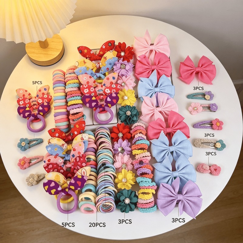 73PCS   New Fabric Girls Hair  - đánh giá và giá Tie Clip Set