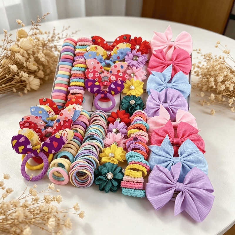 73PCS   New Fabric Girls Hair  - đánh giá và giá Tie Clip Set