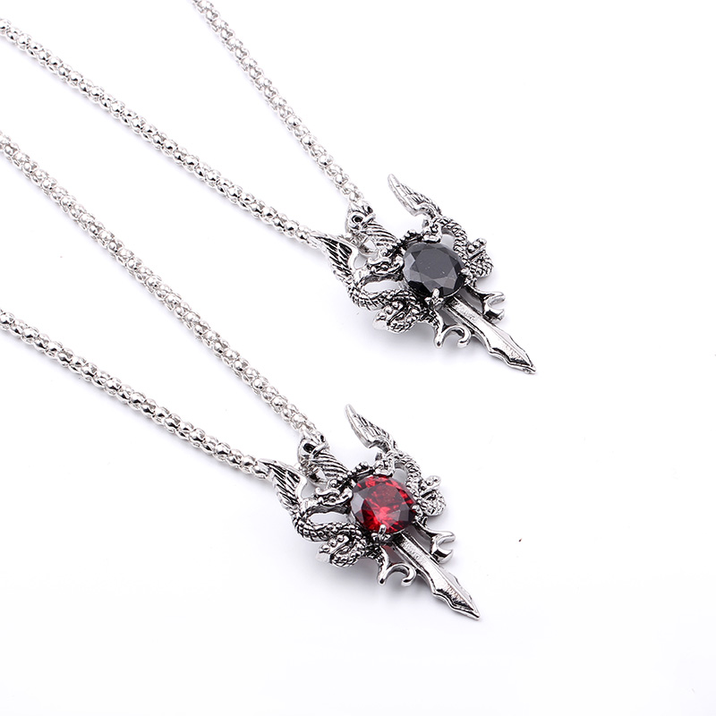 Double Dragon Black Gem Cross  - đánh giá và giá Men Accessories Jewelry