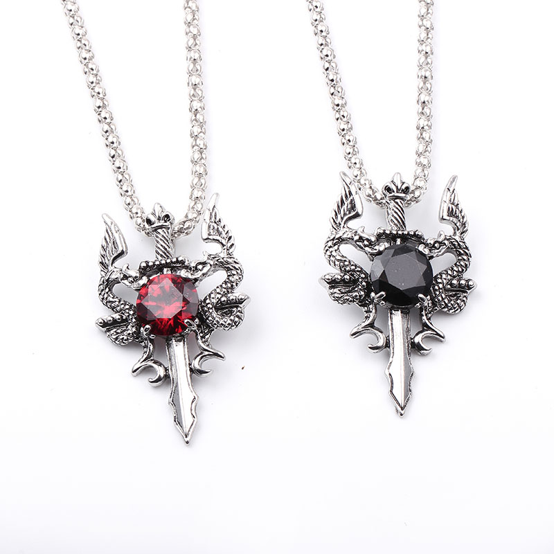 Double Dragon Black Gem Cross  - đánh giá và giá Men Accessories Jewelry