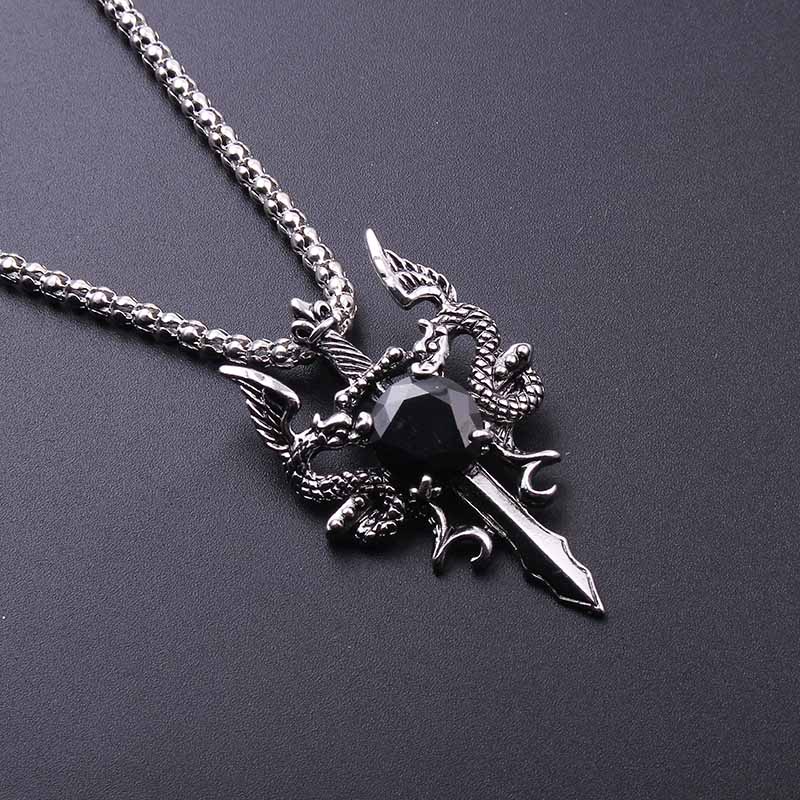 Double Dragon Black Gem Cross  - đánh giá và giá Men Accessories Jewelry
