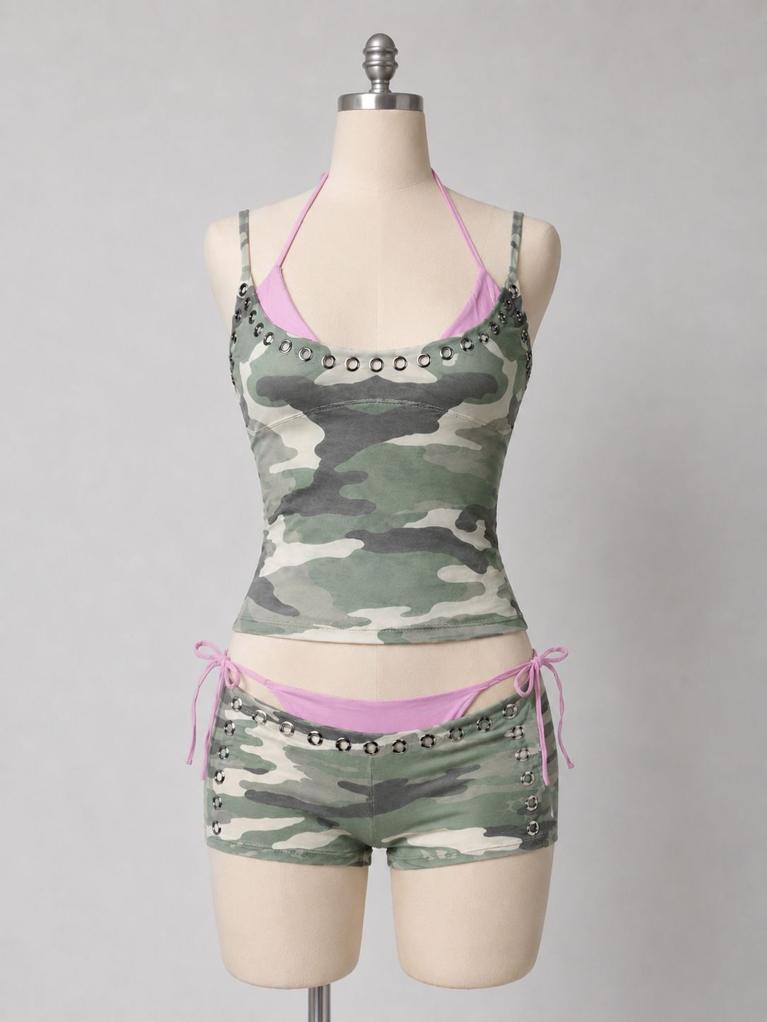 Y2K retro camouflage two-piece - đánh giá và giá Men Accessories For Neck